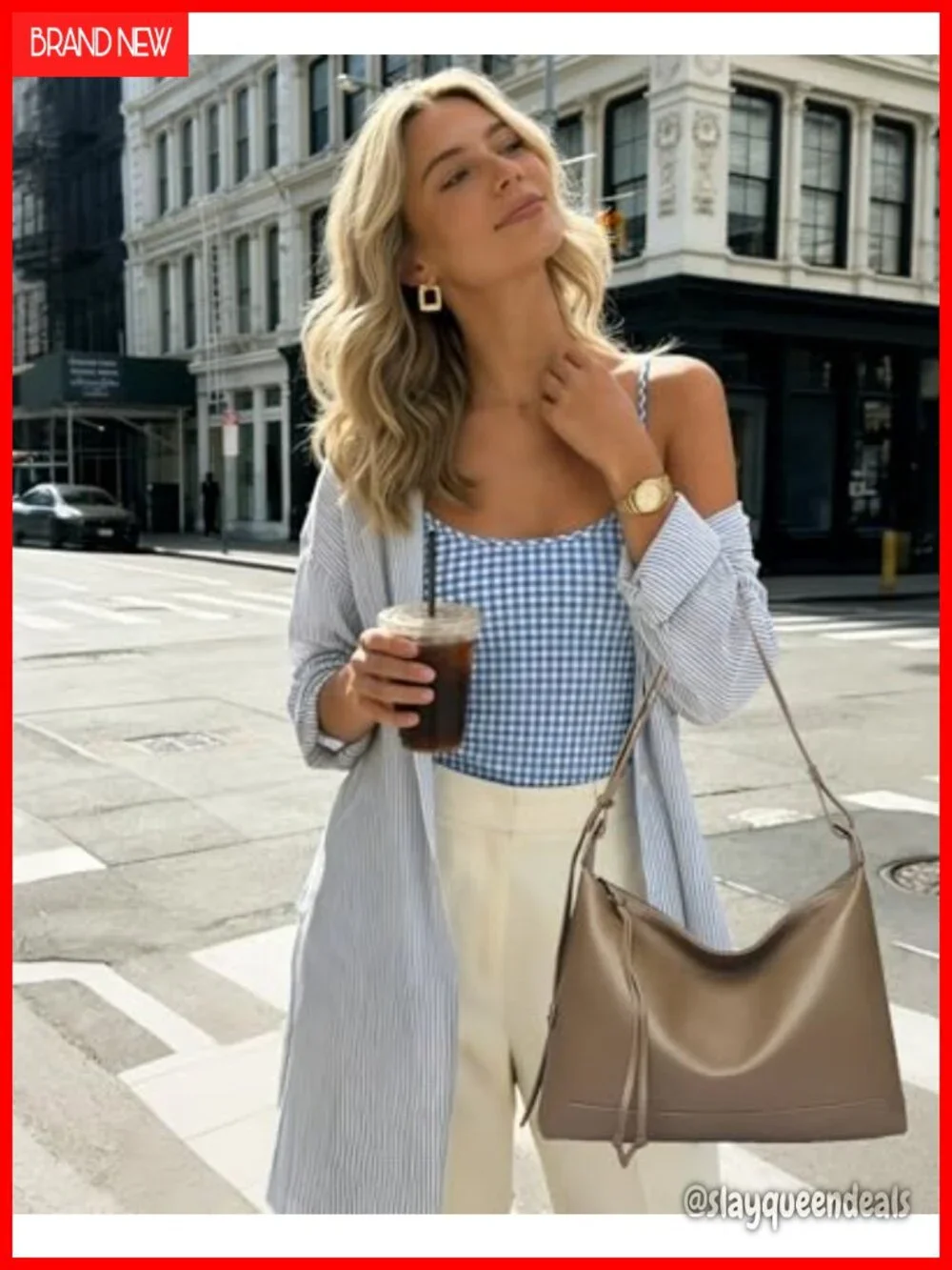 Genuine Leather Hobo Shoulder Bag Work Tote Slouchy
